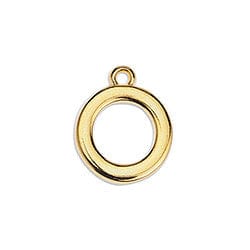 XXX 24KT.GD.PL (GQ6525A) (GQ6525-X) Metal Ring base of toggle clasp (4 PCS) Ring base of toggle clasp