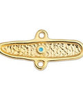 (GQ6595A) ALLOY Organic eye motif stick with 2 rings 31X14MM (2 PCS) Organic eye motif stick with 2 rings