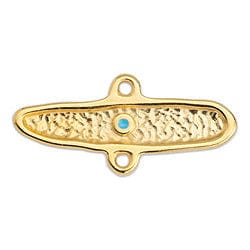 (GQ6595A) ALLOY Organic eye motif stick with 2 rings 31X14MM (2 PCS) Organic eye motif stick with 2 rings