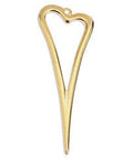(GQ6653A) Metal 21.5 x 58 Heart spike wire 60mm pendant (1 PC) 21.5 x 58 Heart spike wire 60mm pendant