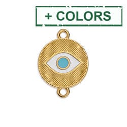 (GQ6656X METAL Round eye motif 18mm with 2 rings (2 PCS) Round eye motif 18mm with 2 rings
