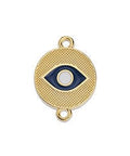 (GQ6656B) GOLD / DARK BLUE (GQ6656X METAL Round eye motif 18mm with 2 rings (2 PCS) Round eye motif 18mm with 2 rings