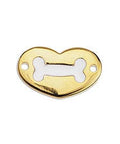 (GQ6815A) Heart with bone stamp 2 holes 20mm ((2 PCS) (GQ6815A) Heart with bone stamp 2 holes 20mm ((2 PCS)