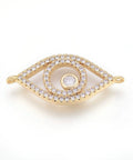(GQ7500G) Brass Micro Pave Cubic Zirconia Links, Eye, Clear, 27mm (1 PC) (GQ7500G) Brass Micro Pave Cubic Zirconia Links, Eye, Clear, 27mm (1 PC)