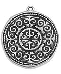 (GQA7067B) SILVER ANTIQUE (GQA7067X) Round motif with Arabic pattern 31mm (1 PC) (GQA7067X) Round motif with Arabic pattern 31mm (1 PC)