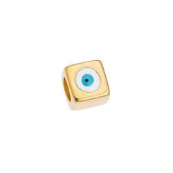 GD.PL. / WHITE (GQB8053-GWH) (GQB8053-X) Alloy Bead cube 8mm with eye Φ5mm (1 PC) (GQB8053-X) Alloy Bead cube 8mm with eye Φ5mm (1 PC)