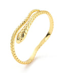(GQB8272-G) Brass Snake Grooved Cuff Bangle, 18kt Gold Plated (49x44mm)  (1 PC) (GQB8272-G) Brass Snake Grooved Cuff Bangle, 18kt Gold Plated (49x44mm)  (1 PC)