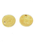 (GQC6704A) 18MM COIN "NEDERLAND 25 CENTS" (2 PCS) (GQC6704A) 18MM COIN "NEDERLAND 25 CENTS" (2 PCS)