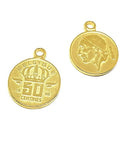 (GQC6714A) PENDANT COIN 18x23mm "BELGIQUE 50 CENTIMES" (2 PCS) (GQC6714A) PENDANT COIN 18x23mm "BELGIQUE 50 CENTIMES" (2 PCS)