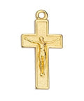 24KT GOLD PLATED (GQC6730X) 15X28MM Cross with Jesus relief pendant (2 PCS) (GQC6730X) 15X28MM Cross with Jesus relief pendant (2 PCS)