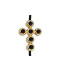 (GQC6862A) 24KT GOLD PLATED / BLACK (GQC6862X) Good Quality Cross bead candy Φ1.5mm (2 PCS) (GQC6862X) Good Quality Cross bead candy Φ1.5mm (2 PCS)