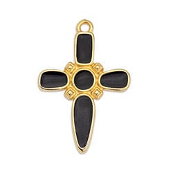 (GQC6871A) GOLD PL./BLACK (GQC6871X) Dagger cross motif pendant (2 PCS) (GQC6871X) Dagger cross motif pendant (2 PCS)
