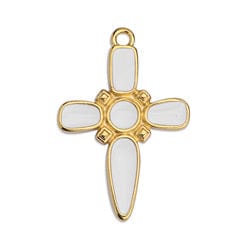 (GQC6871B) GOLD PL./ WHITE (GQC6871X) Dagger cross motif pendant (2 PCS) (GQC6871X) Dagger cross motif pendant (2 PCS)