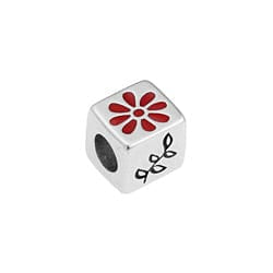 SILV.ANT. / RED (GQC8050-SAR) (GQC8050-GDR) Alloy 10mm Bead cube with daisy Φ5mm (1 PC) (GQC8050-GDR) Alloy 10mm Bead cube with daisy Φ5mm (1 PC)