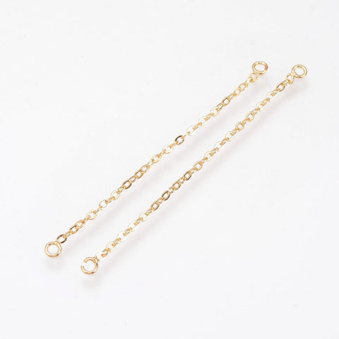 (GQC8282-G)Brass Chain Links Real Gold Plated, Real 18K Gold Plated 75mm (4 PCS) (GQC8282-G)Brass Chain Links Real Gold Plated, Real 18K Gold Plated 75mm (4 PCS)