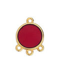BURGUNDY / 24.KT PL. (GQC8454-G560) (GQC8454-X) Alloy Ring 14x19mm pendant with 3 rings (2 PCS) (GQC8454-X) Alloy Ring 14x19mm pendant with 3 rings (2 PCS)