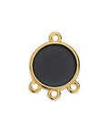 BLACK / 24.KT.GD.PL. (GQC8454-G565) (GQC8454-X) Alloy Ring 14x19mm pendant with 3 rings (2 PCS) (GQC8454-X) Alloy Ring 14x19mm pendant with 3 rings (2 PCS)