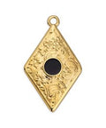 (GQD6861B) 24KT GOLD PLATED/ BLACK (GQD6861X) Rhombus motif ethnic textured pattern 27MM (2 PCS) (GQD6861X) Rhombus motif ethnic textured pattern 27MM (2 PCS)