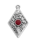 (GQD6861C) SILVER.ANT. / RED (GQD6861X) Rhombus motif ethnic textured pattern 27MM (2 PCS) (GQD6861X) Rhombus motif ethnic textured pattern 27MM (2 PCS)