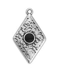 (GQD6861D) SILVER ANT. / BLACK (GQD6861X) Rhombus motif ethnic textured pattern 27MM (2 PCS) (GQD6861X) Rhombus motif ethnic textured pattern 27MM (2 PCS)