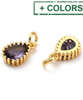(GQD8005-X) Brass Micro Pave Cubic Zirconia Pendants Teardrop, 7.5x12mm (2PCS) (GQD8005-X) Brass Micro Pave Cubic Zirconia Pendants Teardrop, 7.5x12mm (2PCS)