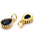 DARK BLUE (GQD8005-05) (GQD8005-X) Brass Micro Pave Cubic Zirconia Pendants Teardrop, 7.5x12mm (2PCS) (GQD8005-X) Brass Micro Pave Cubic Zirconia Pendants Teardrop, 7.5x12mm (2PCS)