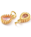 PINK (GQD8005-07) (GQD8005-X) Brass Micro Pave Cubic Zirconia Pendants Teardrop, 7.5x12mm (2PCS) (GQD8005-X) Brass Micro Pave Cubic Zirconia Pendants Teardrop, 7.5x12mm (2PCS)