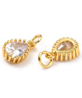 CLEAR (GQD8005-X) Brass Micro Pave Cubic Zirconia Pendants Teardrop, 7.5x12mm (2PCS) (GQD8005-X) Brass Micro Pave Cubic Zirconia Pendants Teardrop, 7.5x12mm (2PCS)