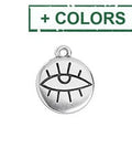 (GQE6707X) Metal 12 x 15MM Round motif 15mm with eye sketch pendant  (4 PCS) (GQE6707X) Metal 12 x 15MM Round motif 15mm with eye sketch pendant  (4 PCS)