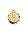 (GQE6707A) 24KT GOLD PLATED (GQE6707X) Metal 12 x 15MM Round motif 15mm with eye sketch pendant  (4 PCS) (GQE6707X) Metal 12 x 15MM Round motif 15mm with eye sketch pendant  (4 PCS)