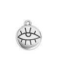 (GQE6707B) SILVER ANTIQUE (GQE6707X) Metal 12 x 15MM Round motif 15mm with eye sketch pendant  (4 PCS) (GQE6707X) Metal 12 x 15MM Round motif 15mm with eye sketch pendant  (4 PCS)