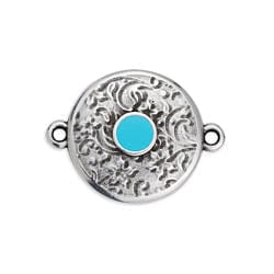 (GQE6802B) SILVER ANT. AQUA (GQE6802X) Ethnic motif text. pattern for ss20 with 2 rings 23mm (2 pcs) (GQE6802X) Ethnic motif text. pattern for ss20 with 2 rings 23mm (2 pcs)