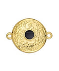 (GQE6802C) GOLD PL/BLACK (GQE6802X) Ethnic motif text. pattern for ss20 with 2 rings 23mm (2 pcs) (GQE6802X) Ethnic motif text. pattern for ss20 with 2 rings 23mm (2 pcs)