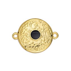 (GQE6802C) GOLD PL/BLACK (GQE6802X) Ethnic motif text. pattern for ss20 with 2 rings 23mm (2 pcs) (GQE6802X) Ethnic motif text. pattern for ss20 with 2 rings 23mm (2 pcs)