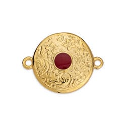 (GQE6802D) GOLD PL/RED (GQE6802X) Ethnic motif text. pattern for ss20 with 2 rings 23mm (2 pcs) (GQE6802X) Ethnic motif text. pattern for ss20 with 2 rings 23mm (2 pcs)