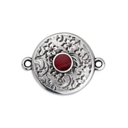 (GQE6802E) SILV.ANT./RED (GQE6802X) Ethnic motif text. pattern for ss20 with 2 rings 23mm (2 pcs) (GQE6802X) Ethnic motif text. pattern for ss20 with 2 rings 23mm (2 pcs)