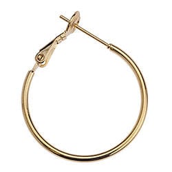 (GQE7078A) 24KT GOLD PALTED (GQE7078-X) Brass earring hoop 1.5x25mm easy clip pin (2 PCS) (GQE7078-X) Brass earring hoop 1.5x25mm easy clip pin (2 PCS)