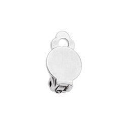 (GQE7079B) SILVER ANTIQUE (GQE7079-X) Brass clip-on base for earring round 10mm (4 PCS) (GQE7079-X) Brass clip-on base for earring round 10mm (4 PCS)