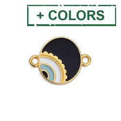 (GQE7126X) Round motif with asymmetric eye with 2 rings 18x14mm (2 PCS) (GQE7126X) Round motif with asymmetric eye with 2 rings 18x14mm (2 PCS)
