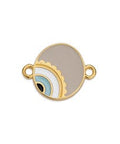 (GQE7126B)GD.PL./GREY (GQE7126X) Round motif with asymmetric eye with 2 rings 18x14mm (2 PCS) (GQE7126X) Round motif with asymmetric eye with 2 rings 18x14mm (2 PCS)