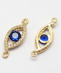 (GQE7498G) Eye Brass Micro Pave Grade AAA Cubic Zirconia Links, 21mm  (1 PC) (GQE7498G) Eye Brass Micro Pave Grade AAA Cubic Zirconia Links, 21mm  (1 PC)