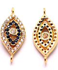 (GQE7910G) Brass Micro Pave Cubic Zirconia Links, Evil Eye, 19x8mm (1 PC) (GQE7910G) Brass Micro Pave Cubic Zirconia Links, Evil Eye, 19x8mm (1 PC)