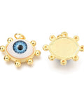 (GQE8006-03) Brass Acrylic Pendants, Evil Eye, 20x17mm (1 PC) (GQE8006-03) Brass Acrylic Pendants, Evil Eye, 20x17mm (1 PC)
