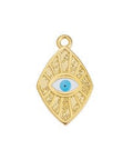 (GQE8054-GWH) Alloy Motif rhombus 12x20mm with eye pendant (2 PCS) (GQE8054-GWH) Alloy Motif rhombus 12x20mm with eye pendant (2 PCS)