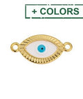 (GQE8059-GWH) Alloy Motif eye 22x11mm vitraux with rays (2 PCS) (GQE8059-GWH) Alloy Motif eye 22x11mm vitraux with rays (2 PCS)