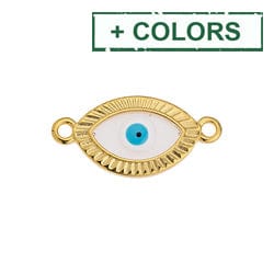 (GQE8059-GWH) Alloy Motif eye 22x11mm vitraux with rays (2 PCS) (GQE8059-GWH) Alloy Motif eye 22x11mm vitraux with rays (2 PCS)