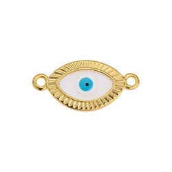 (GQE8059-GWH) Alloy Motif eye 22x11mm vitraux with rays (2 PCS) (GQE8059-GWH) Alloy Motif eye 22x11mm vitraux with rays (2 PCS)