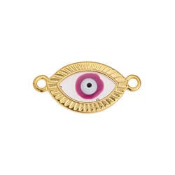 (GQE8059-GWH) Alloy Motif eye 22x11mm vitraux with rays (2 PCS) (GQE8059-GWH) Alloy Motif eye 22x11mm vitraux with rays (2 PCS)