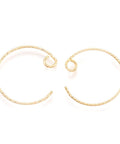 (GQE8268-G) Brass Earring Hooks, Real 18K Gold Plated  21-25mm (2 PAIRS) (GQE8268-G) Brass Earring Hooks, Real 18K Gold Plated  21-25mm (2 PAIRS)