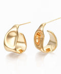 (GQE8309-G) Brass Half Hoop Earrings, Hammered, Real 18K Gold Plated 19mm (2 PCS) (GQE8309-G) Brass Half Hoop Earrings, Hammered, Real 18K Gold Plated 19mm (2 PCS)